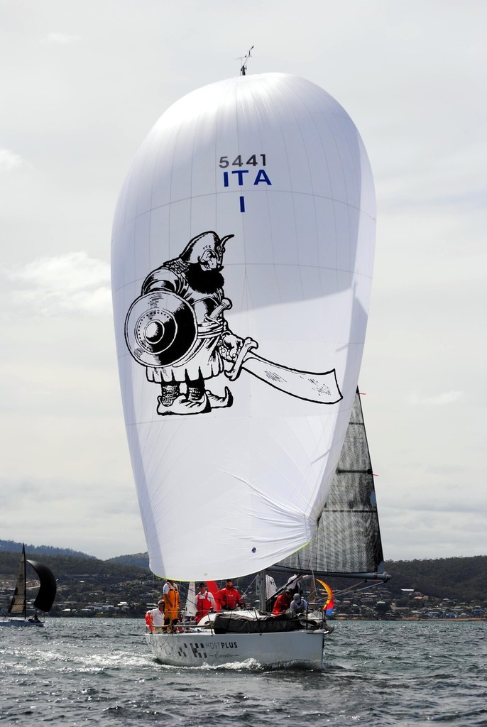 Host Plus Executive’s new spinnaker - Crown Series Bellerive Regatta 2013 © Peter Campbell